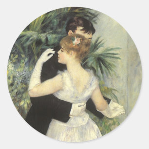 Sticker Rond City Dance de Pierre Renoir, Art Vintage