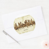 Sticker Rond Cityscape de Boston Massachusetts (Enveloppe)