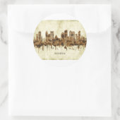 Sticker Rond Cityscape de Boston Massachusetts (Sac)
