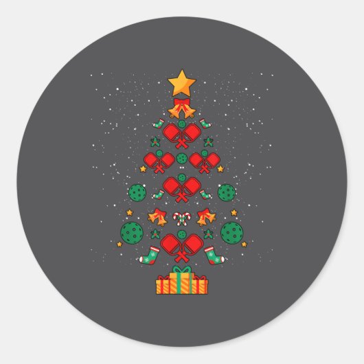 Sticker Rond Ckleball Player Coach Christmas Tree Xmas  (Devant)