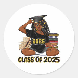 Sticker Rond Cl De 2025 Africaine Américaine Femmes Black Girl