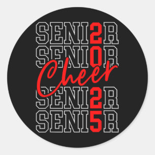Sticker Rond Cl De 2025 Cheer Graduation Cl De 2025 Senior 25