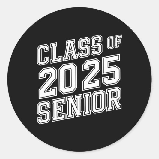 Sticker Rond Cl De 2025 Diplômé Secondaire Filles Garçon (Devant)
