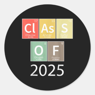 Sticker Rond Cl De 2025 Diplôme Supérieur Tableau Périodique Ch