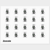 Sticker Rond Cl De 2025 Drôle Chat Noir (Feuille)