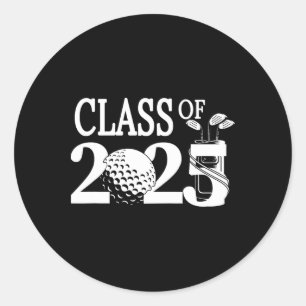 Sticker Rond Cl De 2025 Graduation Senior Golfer Golf Player Gr
