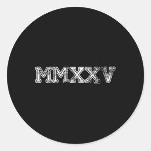 Sticker Rond Cl De 2025 Mmxxv _ Graduation Spirit Vintage Senio
