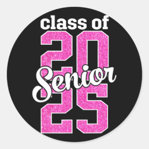 Sticker Rond Cl De 2025 Senior 25 Senior Graduation Girls Women
