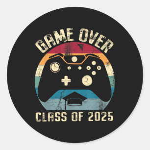 Sticker Rond Cl De 2025 Senior Graduation Jeu Pour Gamer S