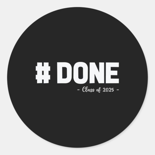 Sticker Rond Cl De 2025 Terminé Lycée Lycée Diplômé (Devant)