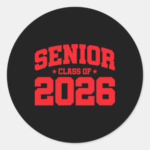 Sticker Rond Cl de 2026 - Année senior de fin d'études scolaire