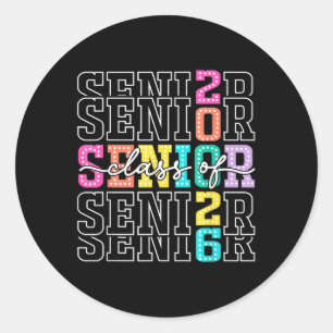 Sticker Rond Cl De 2026 Senior 2026 Étudiants Hommes Hommes De