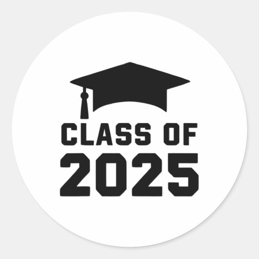 Sticker Rond Cl Of 2025 School Graduation (Devant)