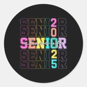 Sticker Rond Cl Of 2025 Senior 2025 Graduation Drôle Hommes Fem
