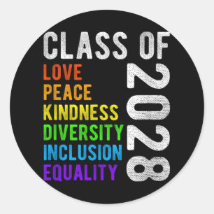 Sticker Rond Cl Of 2028 Shirt Peace Love Cl Of 2028 Gifts Shirt