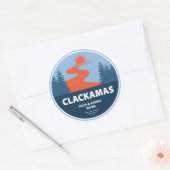 Sticker Rond Clackamas Wild and Pittoresque River Oregon (Enveloppe)