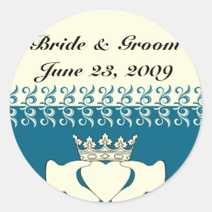 Sticker Rond Claddagh personnalisé