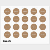 Sticker Rond Clair Brown Plain Élégante Calligraphie minimalist (Feuille)