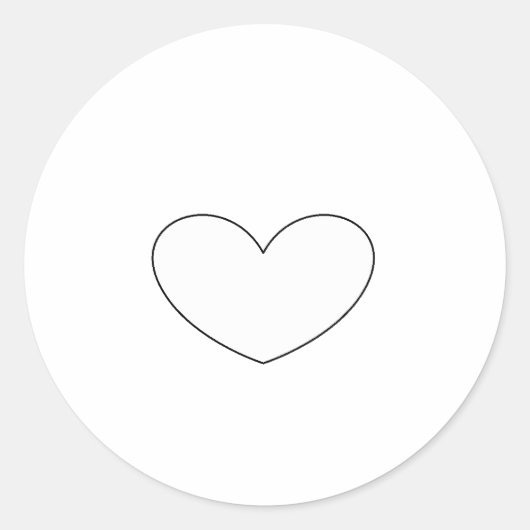 Sticker Rond Clair Coeur blanc (Devant)