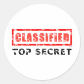 Sticker Rond Clair Top Secret (Devant)