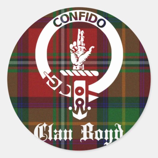 Sticker Rond Clan Boyd Crest Tartan (Devant)
