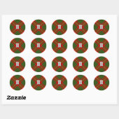Sticker Rond Clan Cameron Tartan (Feuille)