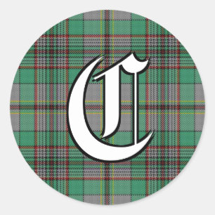 Sticker Rond Clan classique Craig Tartan Monogramme