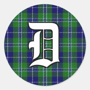 Sticker Rond Clan classique Douglas Tartan Monogramme