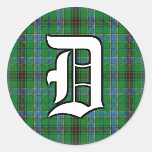 Sticker Rond Clan classique Duncan Tartan Monogramme