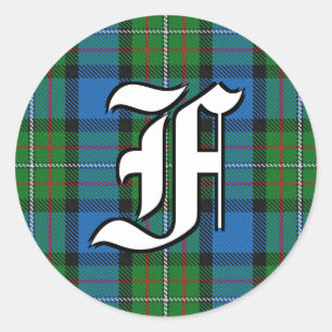 Sticker Rond Clan classique Fergusson Tartan Monogramme