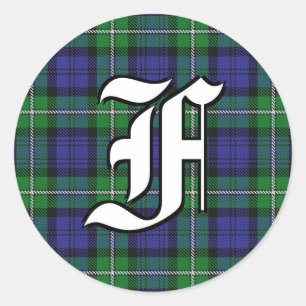 Sticker Rond Clan classique Forbes Tartan Monogramme