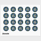 Sticker Rond Clan classique Guthrie Tartan Monogramme (Feuille)