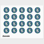 Sticker Rond Clan classique Keith Tartan Monogramme (Feuille)