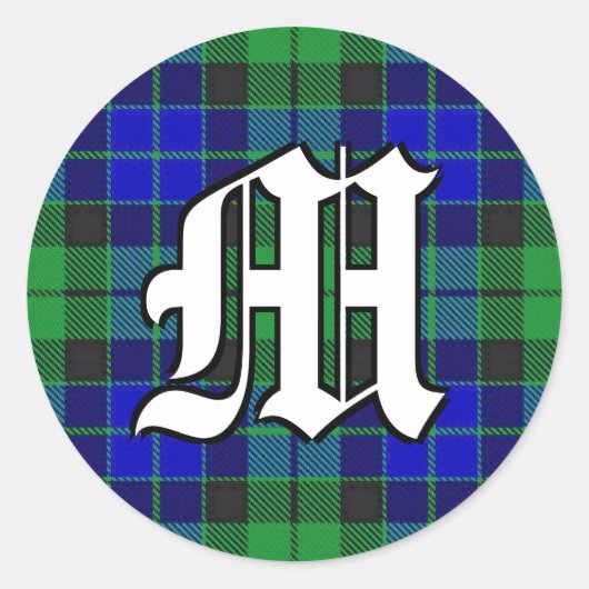 Sticker Rond Clan classique MacKay Tartan Monogramme (Devant)