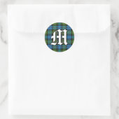 Sticker Rond Clan classique MacKenzie Tartan Monogramme (Sac)