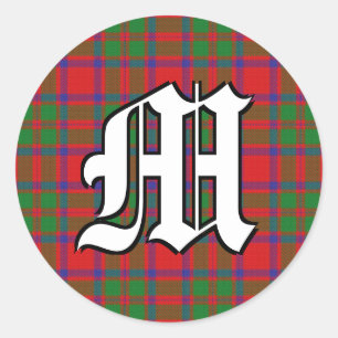 Sticker Rond Clan classique MacKintosh Tartan Monogramme