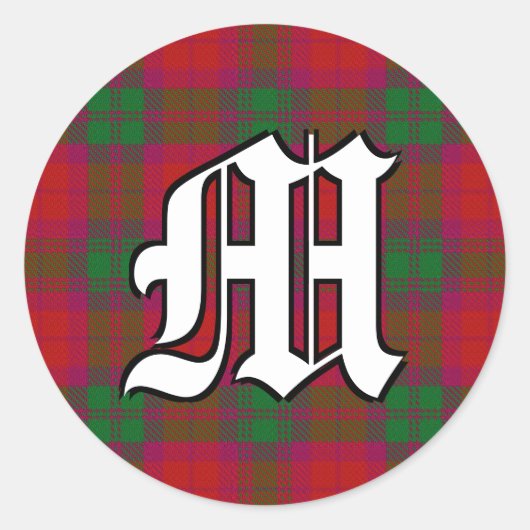 Sticker Rond Clan classique MacNab Tartan Monogramme (Devant)