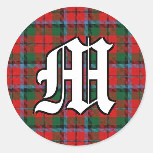 Sticker Rond Clan classique MacNaughton Tartan Monogramme