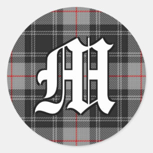 Sticker Rond Clan classique Moffat Tartan Monogramme