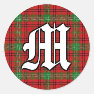 Sticker Rond Clan classique Morrison Tartan Monogramme