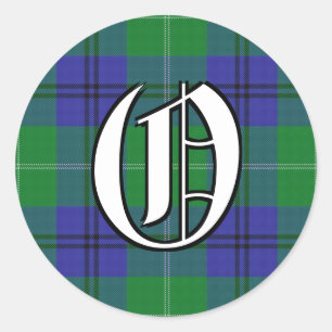 Sticker Rond Clan classique Oliphant Tartan Monogramme