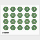 Sticker Rond Clan Currie Tartan (Feuille)