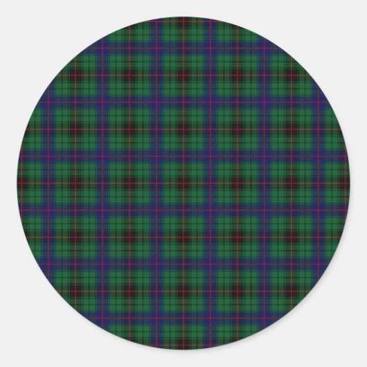 Sticker Rond Clan Davidson Tartan (Devant)