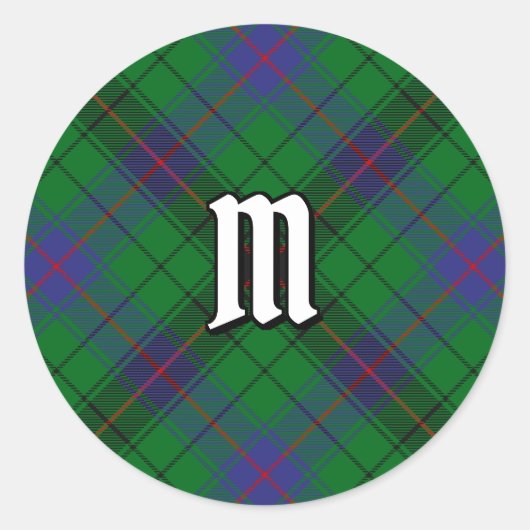 Sticker Rond Clan Davidson Tartan (Devant)