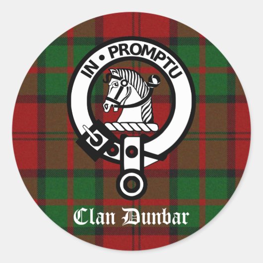 Sticker Rond Clan Dunbar Tartan & Crest Badge (Devant)