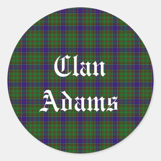 Sticker Rond Clan écossais Adams Tartan (Devant)