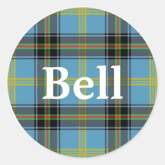 Sticker Rond Clan écossais Bell Tartan Plaid (Devant)