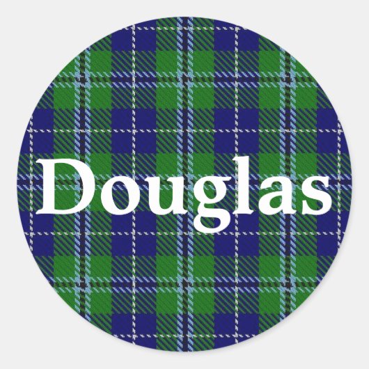 Sticker Rond Clan écossais Douglas Tartan Plaid (Devant)