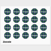 Sticker Rond Clan écossais Douglas Tartan Plaid (Feuille)