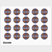 Sticker Rond Clan écossais MacBeth Tartan Plaid (Feuille)